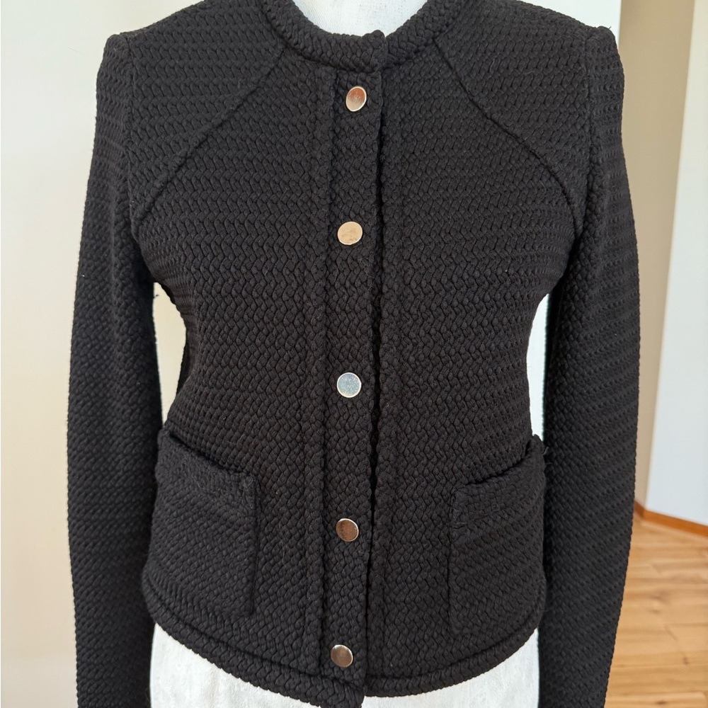 Maje Gaillete black textured jacket- luxury - Picture 2 of 6